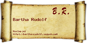 Bartha Rudolf névjegykártya